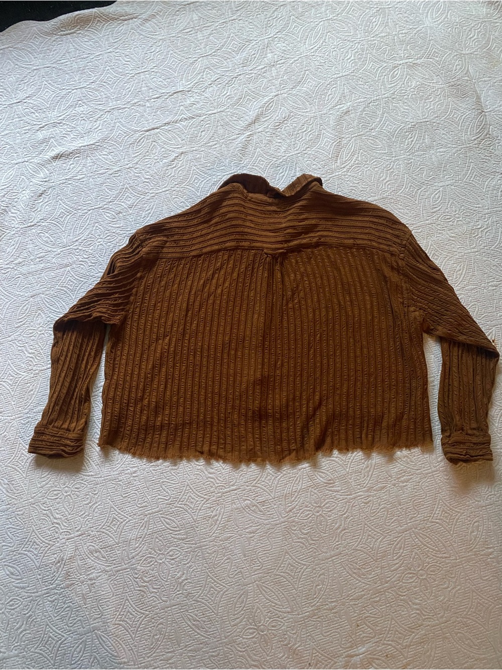 BDG Rust Brown Ribbed Button-Up Shirt - Picture 5 of 5